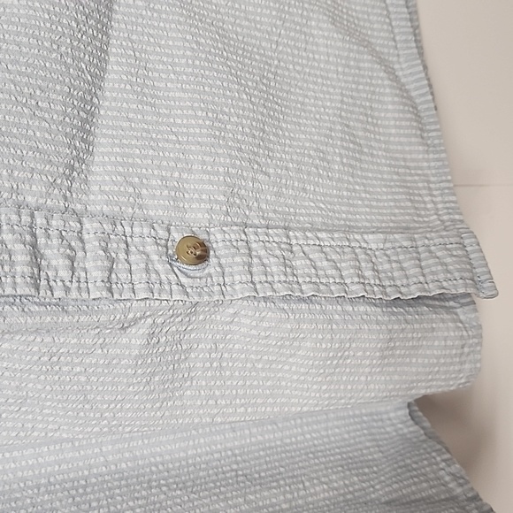 Free Assembly mens XXL blue/white stripe button-down collared short sleeve shirt - Picture 6 of 11